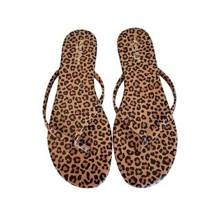 Project Cloud Women 8.5 Leopard Memory Foam Thong Sandals Animal Print
